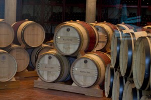 The barrels where the wine is aged.