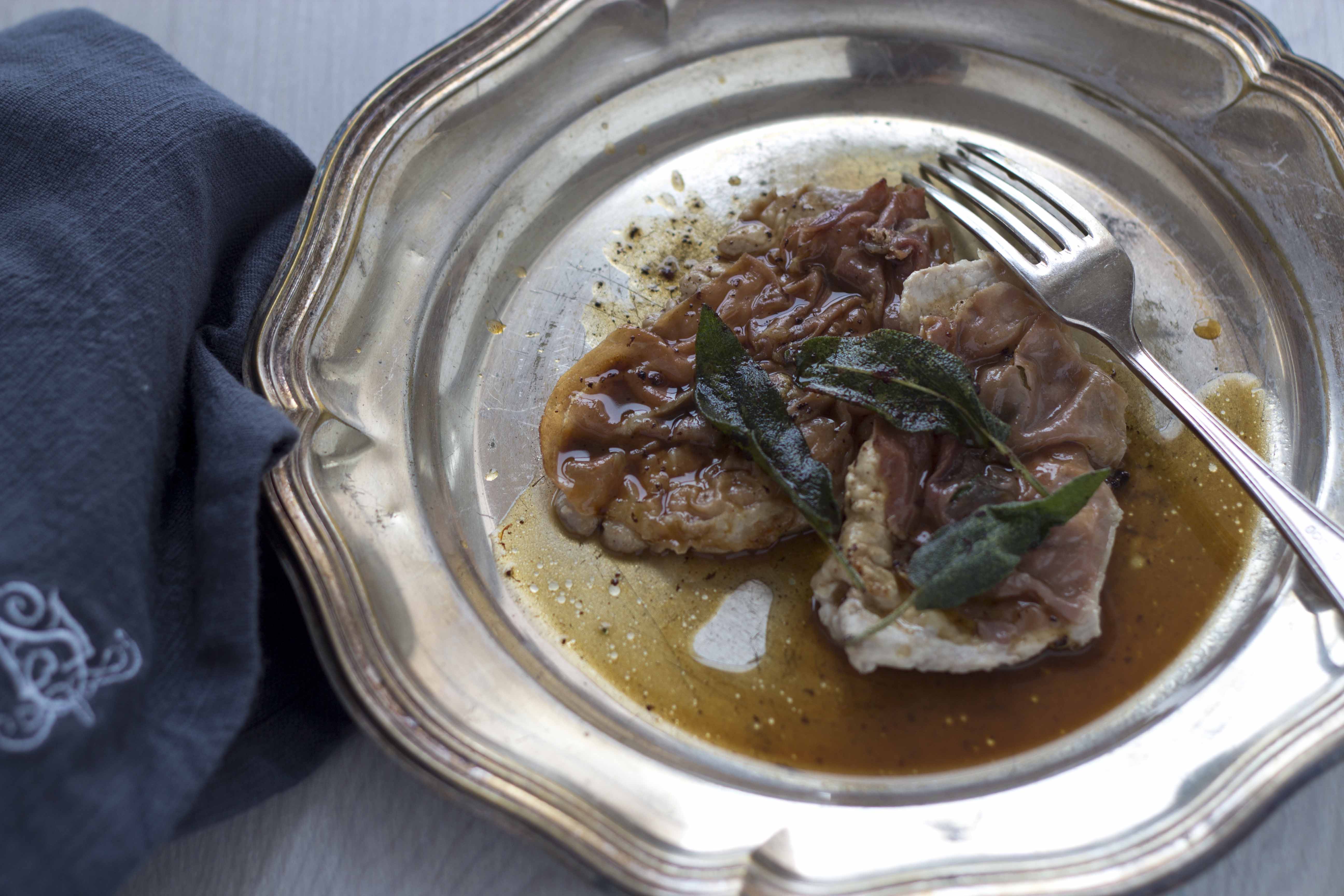 Saltimbocca alla romana (veal escalopes with sage and proscuitto) is ...