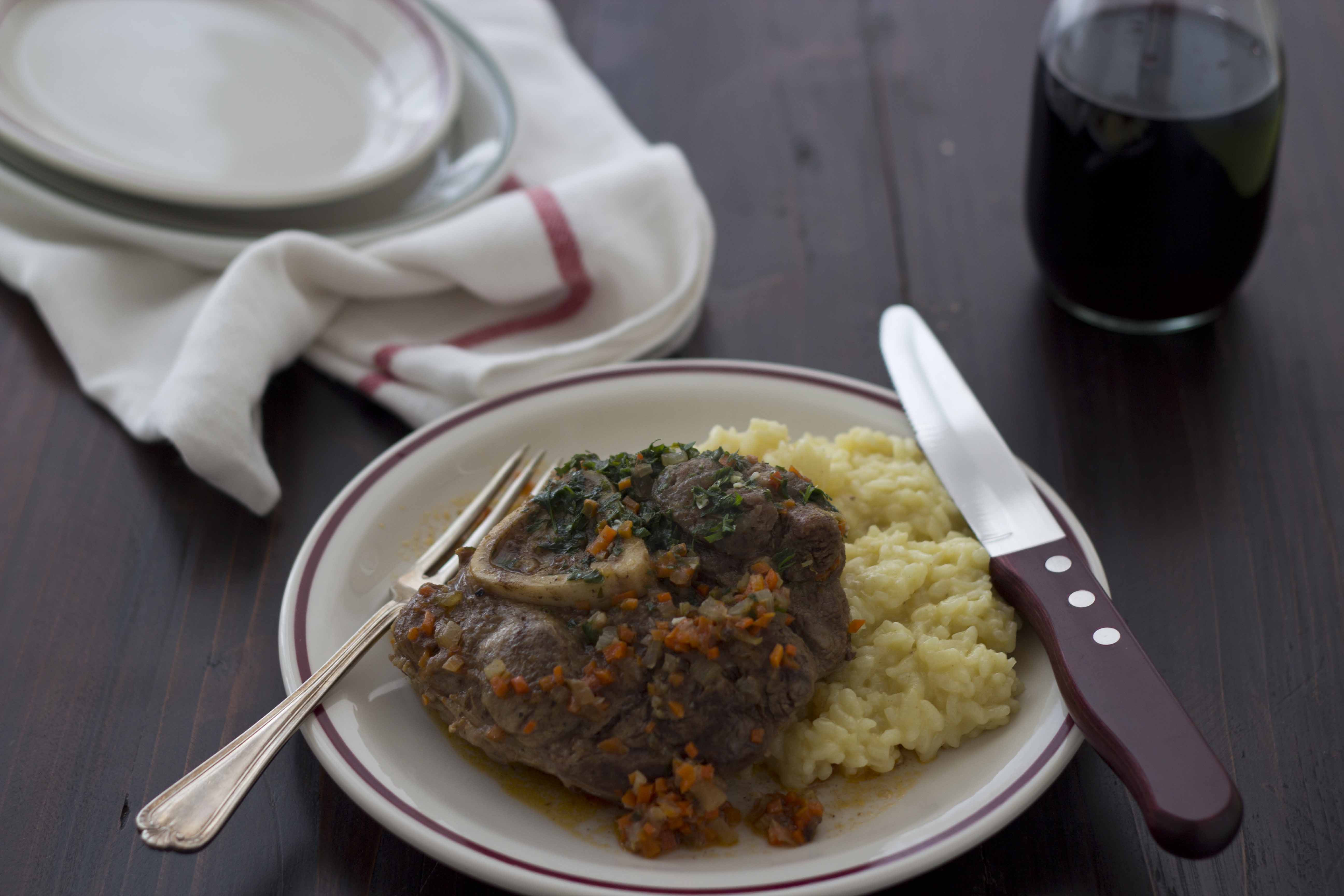 Ossobuco alla milanese (braised veal shank), a traditional dish from ...