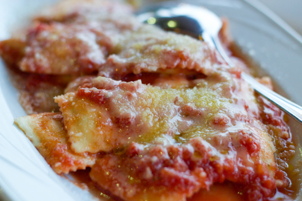 Ravioli filled with ricotta and herbs