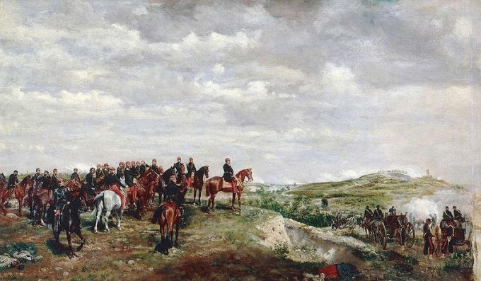 Napoléon III at the Battle of Solferino by  Jean-Louis-Ernest_Meissonier (PD-old)