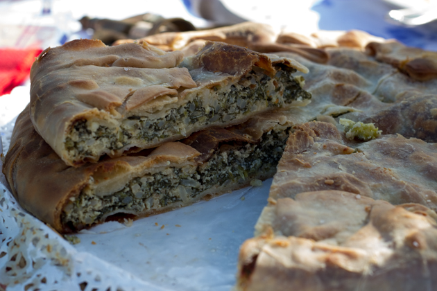 Torta verde (savoury pie of chard, artichokes and ricotta)