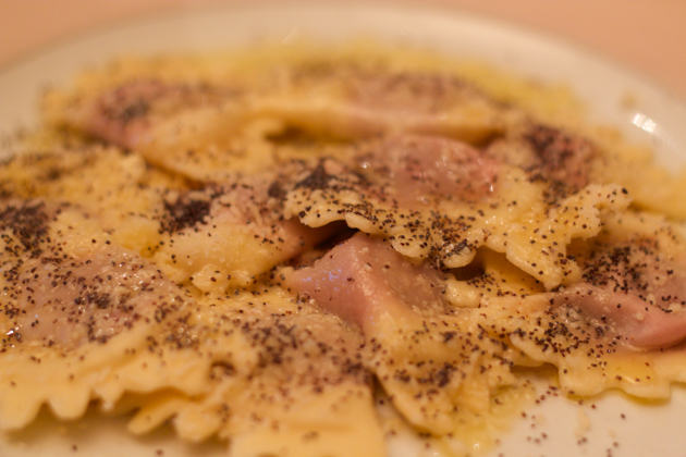Casunziei alle rape rosse (ravioli filled with beets in a butter poppyseed sauce - the specialty of Cortina)