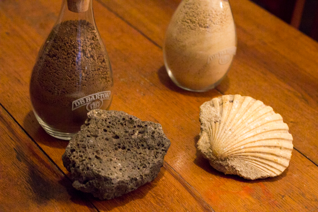 The composition of the soil: volcanic rock and shells