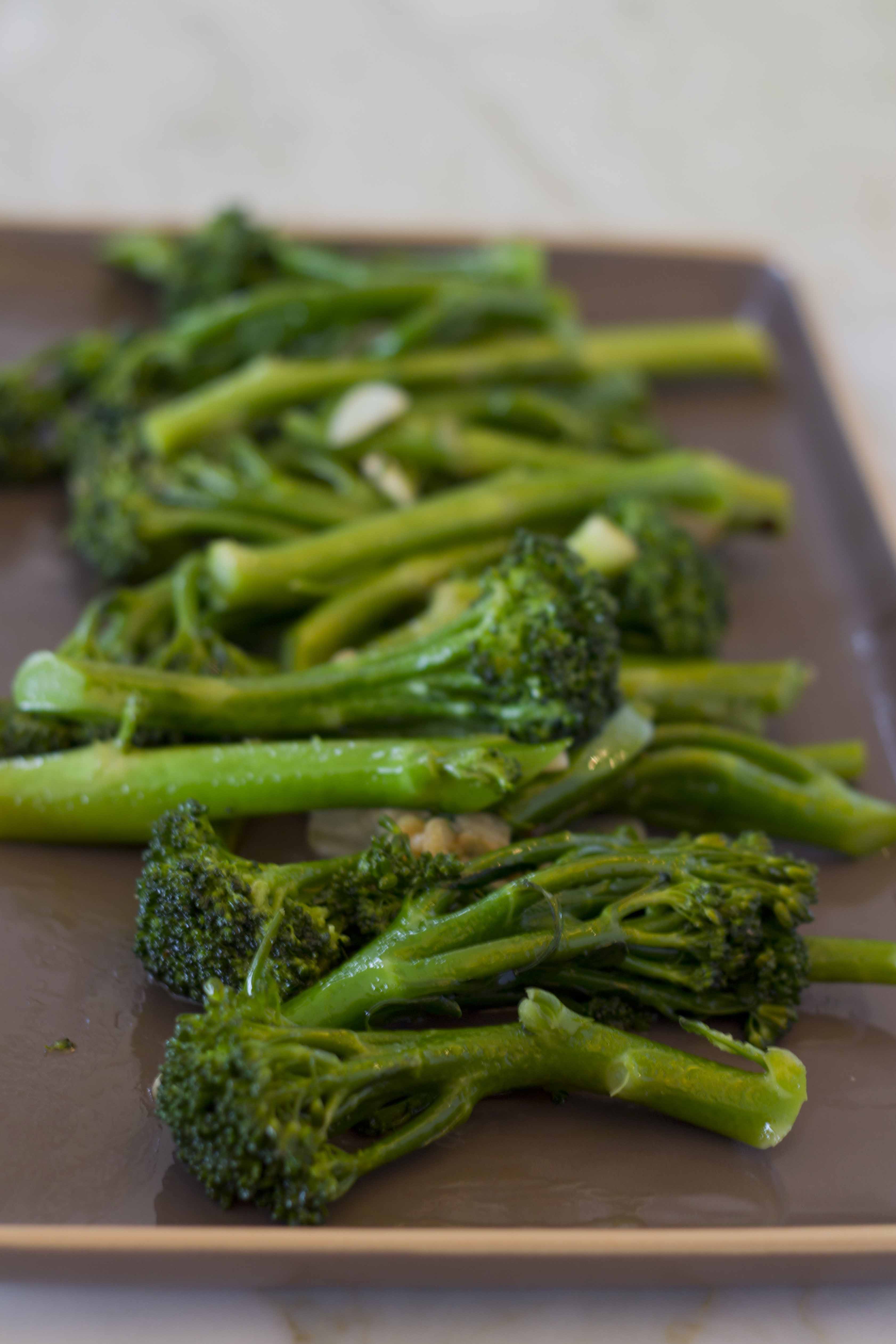 Broccoli flavoured with garlic, anchovy and chilli