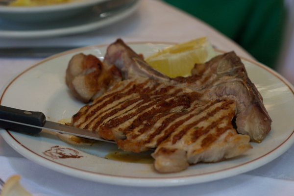 Grilled veal chop
