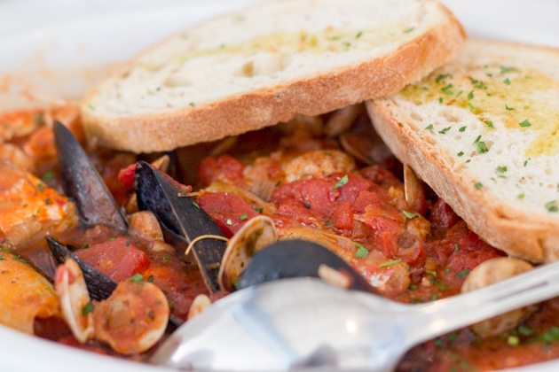 Il Molo's brodetto (fish and seafood stew)