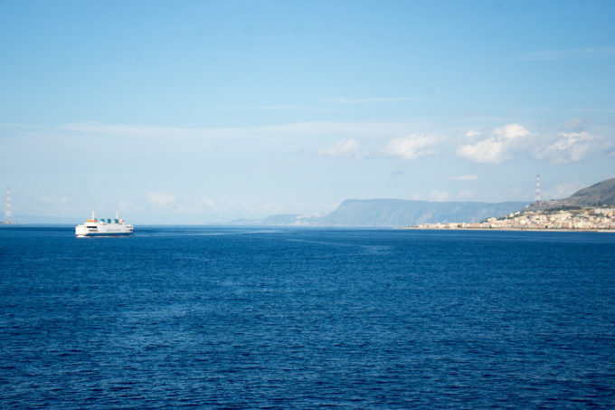Crossing the Straits of Messina from Sicily to Calabria